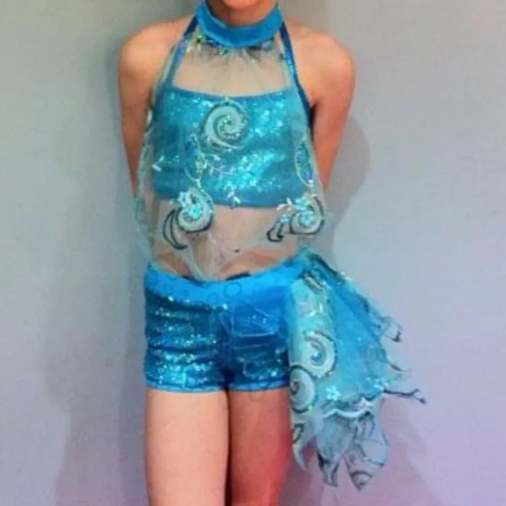 Absolutely gorgeous custom made solo costume Blue stunner Child Large